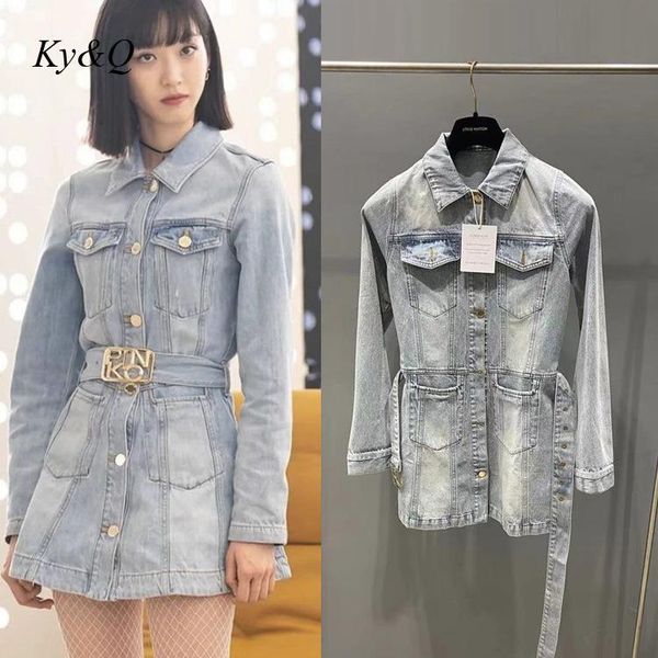 casual dresses korean fashion single breasted long sleeve gather waist thin denim dress woman 2021 temperament belt female, Black;gray
casual dresses korean fashion single breasted long sleeve gather waist thin denim dress woman 2021 temperament belt female, Black;gray