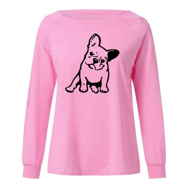 bulldog france cute animal print women t shirt funny teeshirt clothing casual long sleeve large size loose lace tee, White
bulldog france cute animal print women t shirt funny teeshirt clothing casual long sleeve large size loose lace tee, White