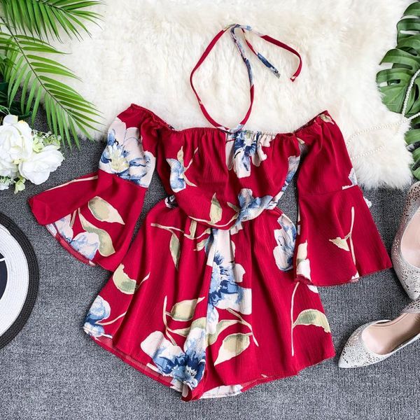 women's jumpsuits & rompers seaside holiday half flare sleeve skinny chiffon printed beach summer playsuits g960, Black;white
women's jumpsuits & rompers seaside holiday half flare sleeve skinny chiffon printed beach summer playsuits g960, Black;white