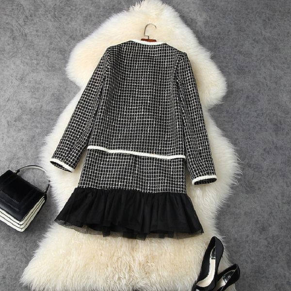 skirt latest fashion clothing sets auutmn winter suits women vintage patterns blends coat+ruffle mesh deco wool set, White
skirt latest fashion clothing sets auutmn winter suits women vintage patterns blends coat+ruffle mesh deco wool set, White