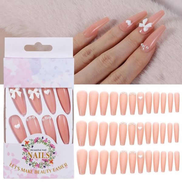 false nails 24pcs bow pattern love heart flesh pink fake nail tips long paragraph jelly gum art press on, Red;gold
false nails 24pcs bow pattern love heart flesh pink fake nail tips long paragraph jelly gum art press on, Red;gold