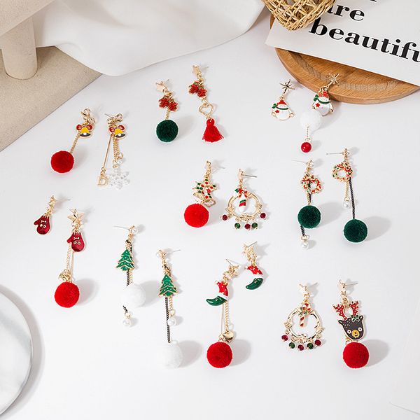 925 silver needle cartoon asymmetric hairball snowman santa claus bell snowflake earrings
925 silver needle cartoon asymmetric hairball snowman santa claus bell snowflake earrings