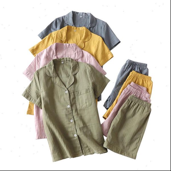 lovers solid color simple women sleepwear style pajamas set comfort gauze cotton men and short sleeve pants summer thin homewar, Black;red
lovers solid color simple women sleepwear style pajamas set comfort gauze cotton men and short sleeve pants summer thin homewar, Black;red