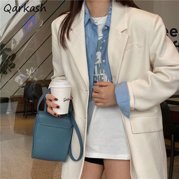 women's suits & blazers women loose single breasted pure color spring elegant outwear classic office lady fashion high street cozy ins, White;black
women's suits & blazers women loose single breasted pure color spring elegant outwear classic office lady fashion high street cozy ins, White;black
