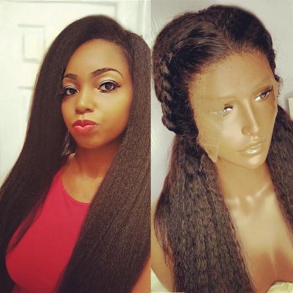 synthetic wigs brown color lace front long kinky straight for black women natural density heat resistant fiber hair
synthetic wigs brown color lace front long kinky straight for black women natural density heat resistant fiber hair