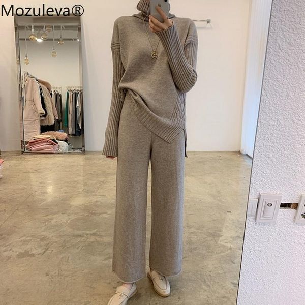 women's two piece pants mozuleva elegant thicken winter sweater sets 2 pieces knitted set women turtleneck side split pullovers & wide, White
women's two piece pants mozuleva elegant thicken winter sweater sets 2 pieces knitted set women turtleneck side split pullovers & wide, White