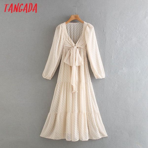 casual dresses tangada women dot embroidery mesh party dress long sleeve bow decorate females midi vestidos 2w51, Black;gray 
casual dresses tangada women dot embroidery mesh party dress long sleeve bow decorate females midi vestidos 2w51, Black;gray