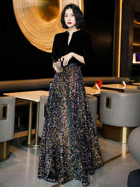 luxury prom dresses sequin temperament evening 2021 autumn long style queen banquet host, Black
luxury prom dresses sequin temperament evening 2021 autumn long style queen banquet host, Black