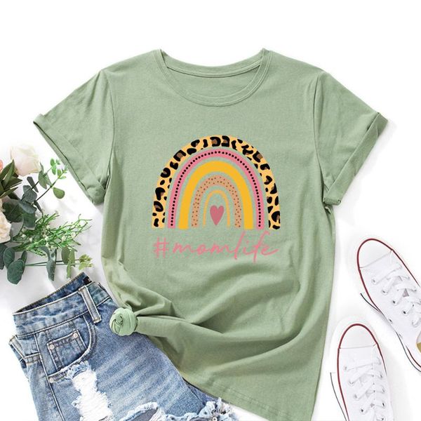 women's t-shirt mom life rainbow print for women summer cotton tshirt casual o-neck short sleeve graphic tee shirt female oversized cl, White
women's t-shirt mom life rainbow print for women summer cotton tshirt casual o-neck short sleeve graphic tee shirt female oversized cl, White