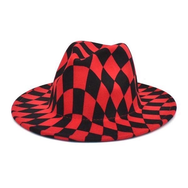 wide brim hats men red black grid fedora hat panama felt cowboy for women artificial style jazz cap, Blue;gray
wide brim hats men red black grid fedora hat panama felt cowboy for women artificial style jazz cap, Blue;gray