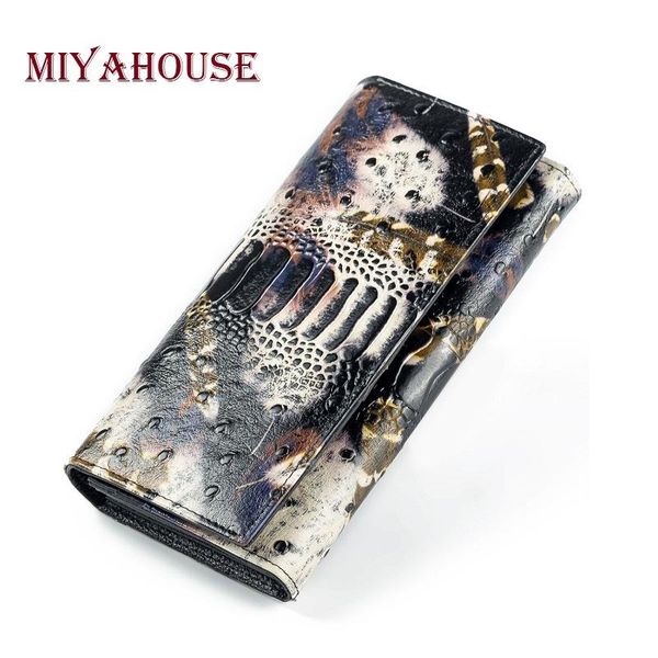 wallets miyahouse genuine leather female crocodile feather design fold long purses women cards purse high capacity lady clutches, Red;black
wallets miyahouse genuine leather female crocodile feather design fold long purses women cards purse high capacity lady clutches, Red;black