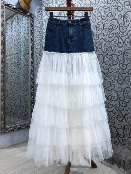 denim long skirt 2021 summer fashion ladies cascading ruffle mesh patchwork casual jeans club wear skirts, Black
denim long skirt 2021 summer fashion ladies cascading ruffle mesh patchwork casual jeans club wear skirts, Black