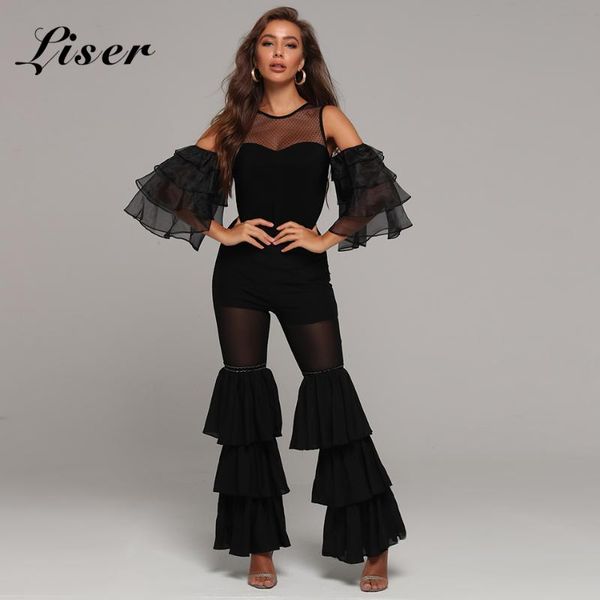 women's jumpsuits & rompers liser 2021 spring women o neck ruffles bandage jumpuit bodycon elegant club celebrity party jumpsuit vestid, Black;white
women's jumpsuits & rompers liser 2021 spring women o neck ruffles bandage jumpuit bodycon elegant club celebrity party jumpsuit vestid, Black;white