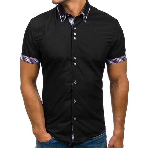 shirts fashion men buttons turn down collar short sleeve shirt slim summer men's casual, White;black
shirts fashion men buttons turn down collar short sleeve shirt slim summer men's casual, White;black