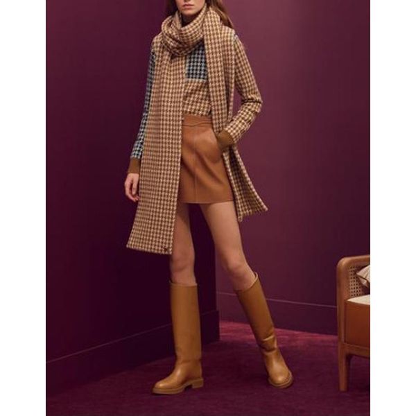 women's sweaters 11.15 winter contrast color turtleneck houndstooth plaid cashmere knit pullover sweater or scarf shawl muffler, White;black
women's sweaters 11.15 winter contrast color turtleneck houndstooth plaid cashmere knit pullover sweater or scarf shawl muffler, White;black