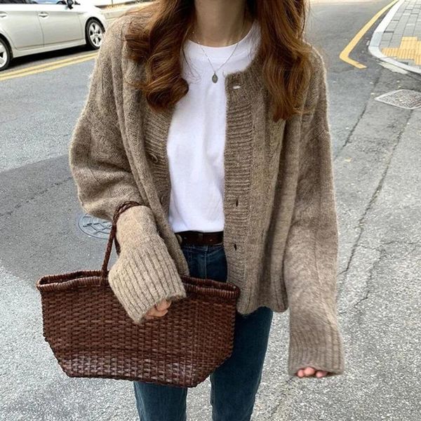 women's knits & tees cardigan women sweater solid korean outwears single breasted knitted spring autumn clothes long sleeve fashion la, White
women's knits & tees cardigan women sweater solid korean outwears single breasted knitted spring autumn clothes long sleeve fashion la, White