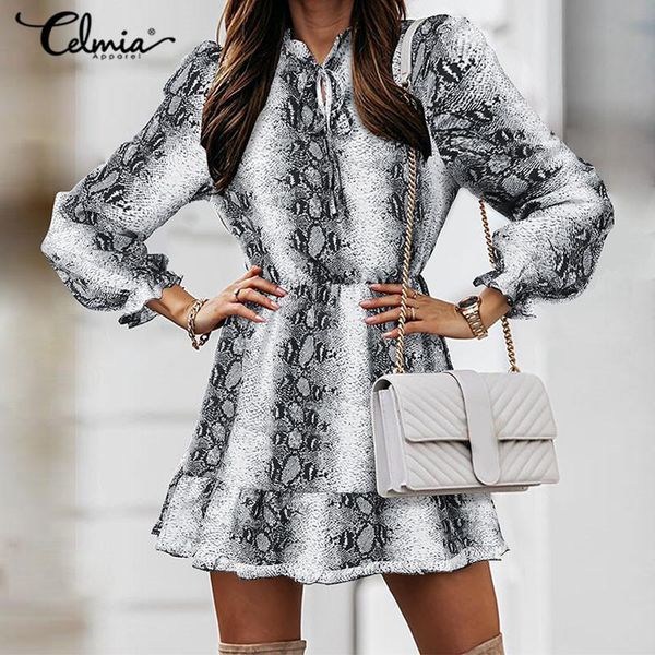 women fashion summer sundress celmia vintage snake print ruffled mini dress 3/4 sleeve casual high waist party vestido dresses, Black;gray
women fashion summer sundress celmia vintage snake print ruffled mini dress 3/4 sleeve casual high waist party vestido dresses, Black;gray