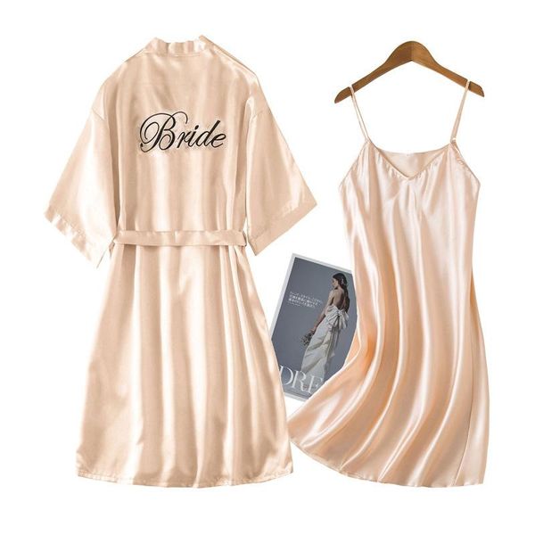 women's sleepwear 2pcs satin robe suit bride bridesmaid wedding kimono gown slender strap women v-neck home dress, Black;red
women's sleepwear 2pcs satin robe suit bride bridesmaid wedding kimono gown slender strap women v-neck home dress, Black;red
