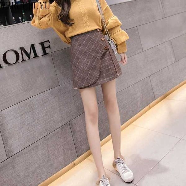 werueruyu winter plaid skirts for women slim high waist mini shorts skirt female autumn england style woolen student 210608, Black
werueruyu winter plaid skirts for women slim high waist mini shorts skirt female autumn england style woolen student 210608, Black