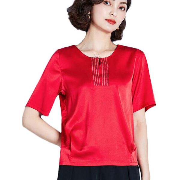 short sleeve loose silk blouse women shirts summer korean blouses plus size casual chiffon camisas mujer women's &, White
short sleeve loose silk blouse women shirts summer korean blouses plus size casual chiffon camisas mujer women's &, White