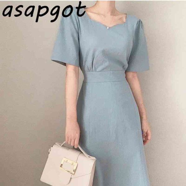 chic korean elegant temperament solid slim short sleeve square neck bandage dress women waist summer vestido retro casual 210429, Black;gray
chic korean elegant temperament solid slim short sleeve square neck bandage dress women waist summer vestido retro casual 210429, Black;gray