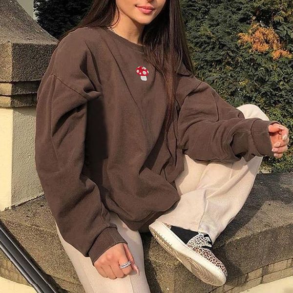 women's t-shirt sweatshirts streetwear 2021 fashion embroidery mushroom indie aesthetic 90s long sleeve hoodies graphic crewneck clothe, White
women's t-shirt sweatshirts streetwear 2021 fashion embroidery mushroom indie aesthetic 90s long sleeve hoodies graphic crewneck clothe, White