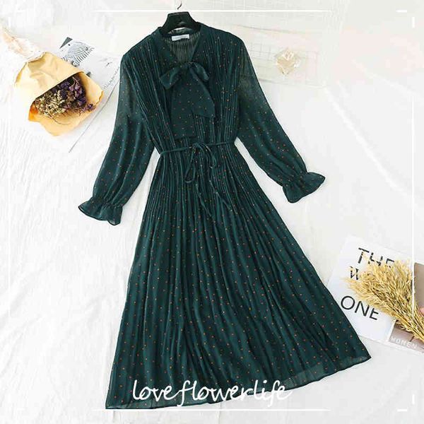 women polka dot print pleated chiffon dress spring summer female vintage casual flare sleeve midi dress plus size vestidos 210521, Black;gray
women polka dot print pleated chiffon dress spring summer female vintage casual flare sleeve midi dress plus size vestidos 210521, Black;gray