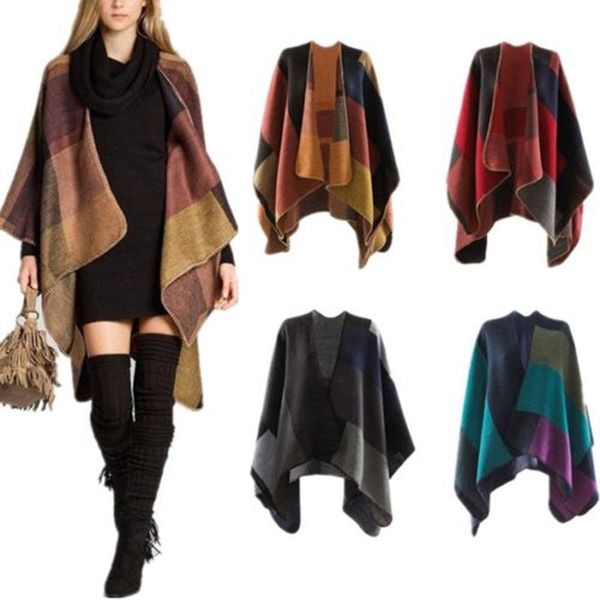 women's jackets women winter knitted cashmere poncho capes shawl cardigans sweater coat for jacket 2021, Black;brown
women's jackets women winter knitted cashmere poncho capes shawl cardigans sweater coat for jacket 2021, Black;brown