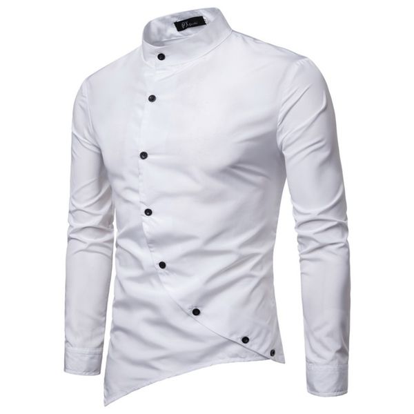 men's personalized twill british style irregular long sve casual shirt, tight, new in 2019, White;black
men's personalized twill british style irregular long sve casual shirt, tight, new in 2019, White;black