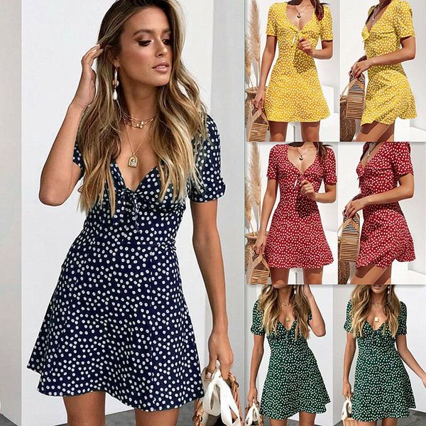 women summer casual short sleeve floral boho dress party evening beach v neck dress fashion mini dresses 210518, Black;gray
women summer casual short sleeve floral boho dress party evening beach v neck dress fashion mini dresses 210518, Black;gray