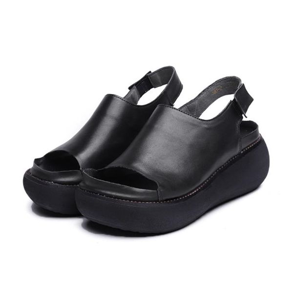 sandals female summer thick handmade genuine leather women flat bottom casual shoes platform d8h3, Black
sandals female summer thick handmade genuine leather women flat bottom casual shoes platform d8h3, Black