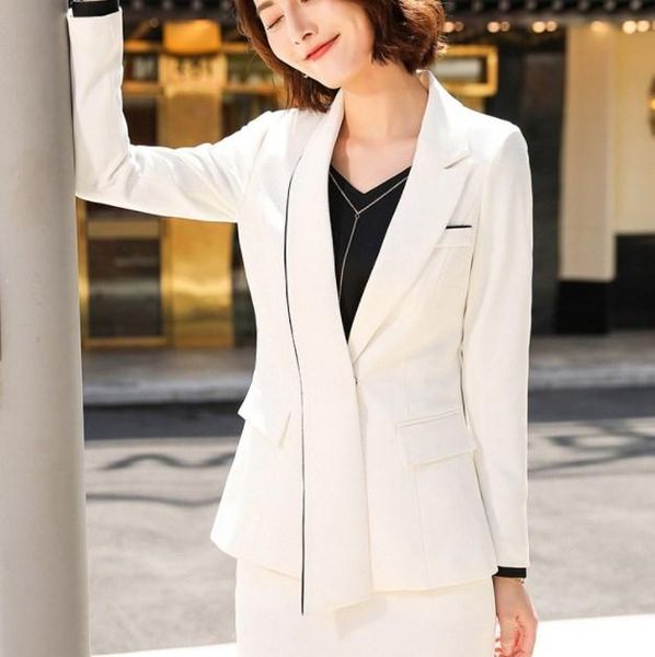 work dresses office uniform designs women black white skirt suits ladies blazer and 2 pieces set professional formal ol autumn outfit, White;black
work dresses office uniform designs women black white skirt suits ladies blazer and 2 pieces set professional formal ol autumn outfit, White;black