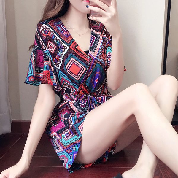 sexe mara summer plus size loose v neck empire printed bohemian playsuit short sleeve rompers womens jumpsuit beach overalls, Black;white
sexe mara summer plus size loose v neck empire printed bohemian playsuit short sleeve rompers womens jumpsuit beach overalls, Black;white