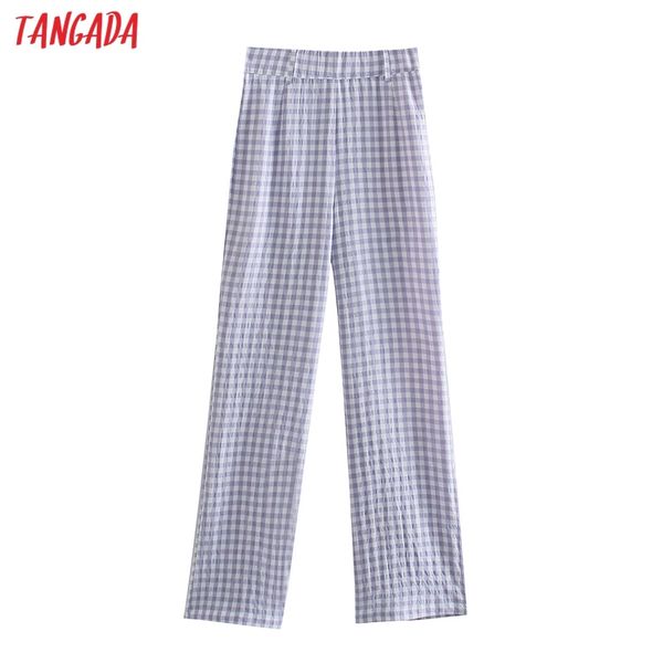 women purple plaid print suit trousers vintage style side zipper lady pants pantalon qd21 210416, Black;white
women purple plaid print suit trousers vintage style side zipper lady pants pantalon qd21 210416, Black;white