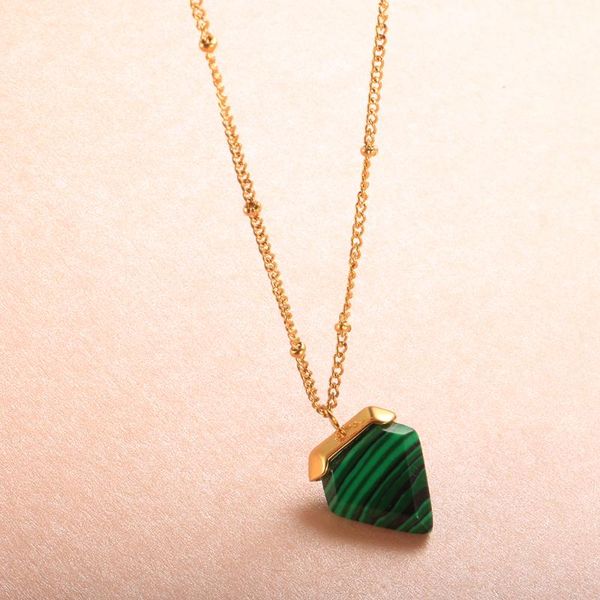 chains fashion stainless steel triangle shaped green stone pendant necklace women geometric for party jewelry gift, Silver
chains fashion stainless steel triangle shaped green stone pendant necklace women geometric for party jewelry gift, Silver