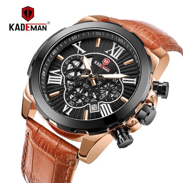 wristwatches 848 luxury kademan brand men watches 6 hands with chronograph calendar roman numerals fashion male leather quartz wristwatch, Slivery;brown
wristwatches 848 luxury kademan brand men watches 6 hands with chronograph calendar roman numerals fashion male leather quartz wristwatch, Slivery;brown