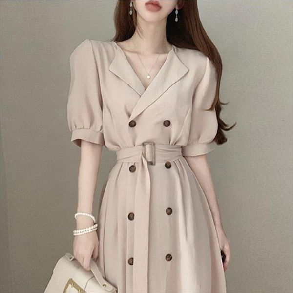 one piece korean v neck womens dresses puff sleeve solid summer elegant fashion office lady dress casual midi, Black;gray
one piece korean v neck womens dresses puff sleeve solid summer elegant fashion office lady dress casual midi, Black;gray