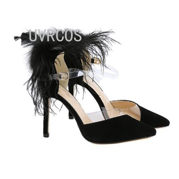 dress shoes women pointed toe pumps sandals fashion feather buckle strap wedding party heels size 34-42, Black
dress shoes women pointed toe pumps sandals fashion feather buckle strap wedding party heels size 34-42, Black