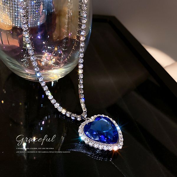 chain women pendants diamond inlaid love necklace south korean fashion personality net red fairy simple temperament design, Silver
chain women pendants diamond inlaid love necklace south korean fashion personality net red fairy simple temperament design, Silver
