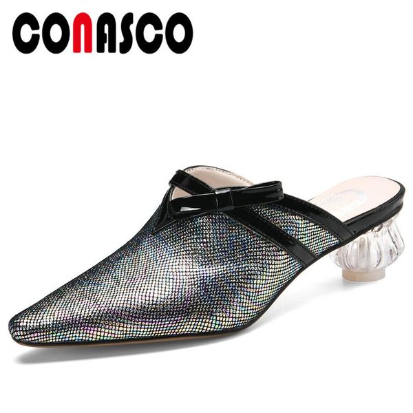 dress shoes conasco elegant women sandals crystal high heels slippers concise casual woman genuine leather butterfly-knot mules, Black
dress shoes conasco elegant women sandals crystal high heels slippers concise casual woman genuine leather butterfly-knot mules, Black