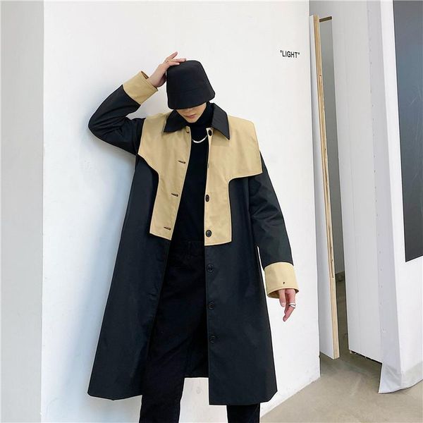 men's trench coats windbreaker coat spring and autumn black color design casual fashion versatile loose long large size, Tan;black
men's trench coats windbreaker coat spring and autumn black color design casual fashion versatile loose long large size, Tan;black