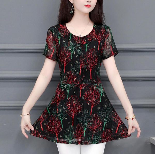 women's blouses & shirts 2021 large size 5xl summer style chiffon shirt fashion floral loose blouse round neck short-sleeved female, White
women's blouses & shirts 2021 large size 5xl summer style chiffon shirt fashion floral loose blouse round neck short-sleeved female, White
