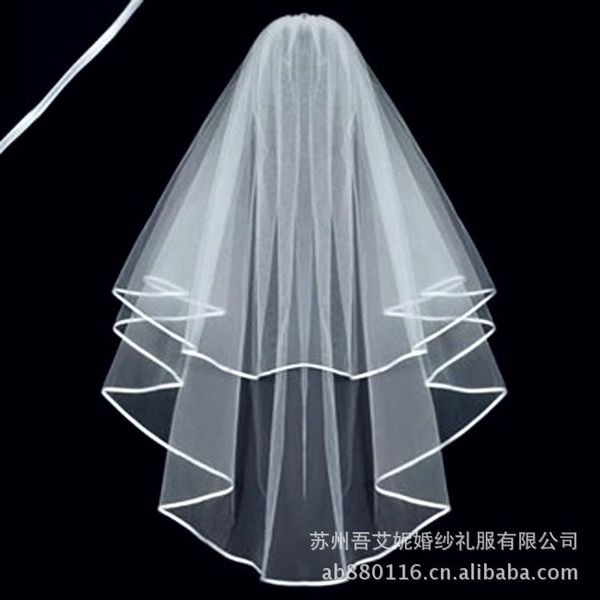 bridal veils simple ribbon edge wedding accessories for two-layer veil 60*80cm elbow length veu noiva lt022, Black
bridal veils simple ribbon edge wedding accessories for two-layer veil 60*80cm elbow length veu noiva lt022, Black