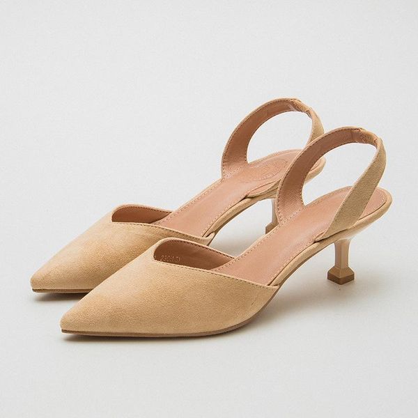 dress shoes women's pointed toe suede european and american sandals med thin heel slingbacks, Black
dress shoes women's pointed toe suede european and american sandals med thin heel slingbacks, Black