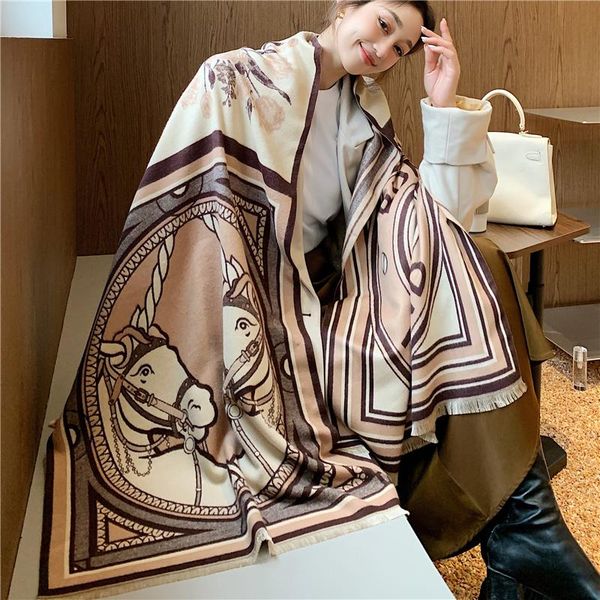 scarves luxury winter cashmere scarf women 2021 design warm pashmina blanket horse female shawl wraps thick foulard bufanda, Blue;gray
scarves luxury winter cashmere scarf women 2021 design warm pashmina blanket horse female shawl wraps thick foulard bufanda, Blue;gray
