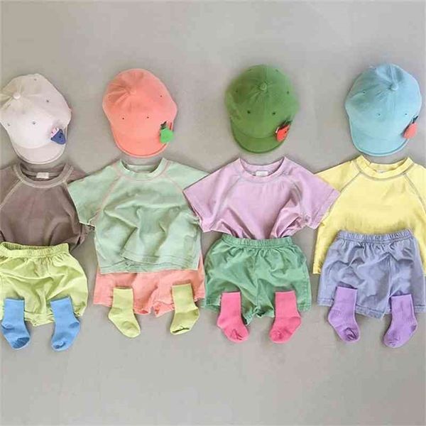 summer korean style baby boys and girls contrasting thread outfits short sleeve t shirt shorts 2pcs sets 210708, White
summer korean style baby boys and girls contrasting thread outfits short sleeve t shirt shorts 2pcs sets 210708, White