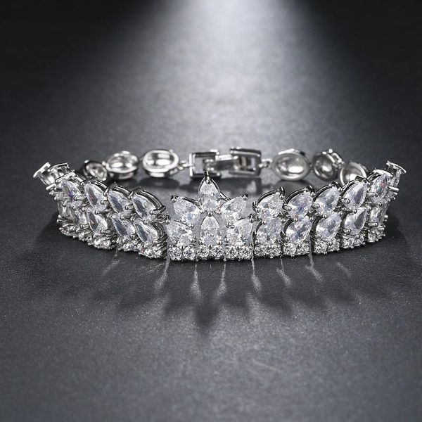 link, chain ksra 2021 bohemian silver leaf crown zircon bracelet for women widened crystal inlaid wedding shiny bridal jewelry, Black
link, chain ksra 2021 bohemian silver leaf crown zircon bracelet for women widened crystal inlaid wedding shiny bridal jewelry, Black