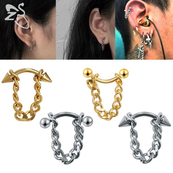 stud zs 1/2pc tassel stainless steel earring for men punk rock cone ball chain drop earrings ear industrial conch piercing, Golden;silver
stud zs 1/2pc tassel stainless steel earring for men punk rock cone ball chain drop earrings ear industrial conch piercing, Golden;silver