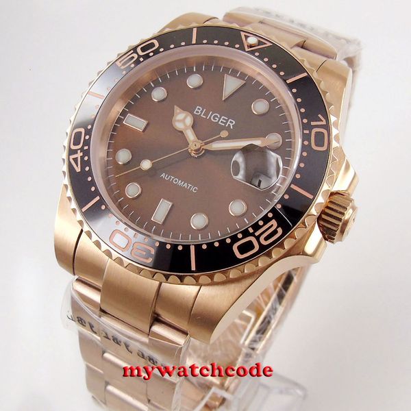 40mm bliger coffee dial sapphire glass automatic herds clock ceramic bezel b421, Slivery;brown
40mm bliger coffee dial sapphire glass automatic herds clock ceramic bezel b421, Slivery;brown