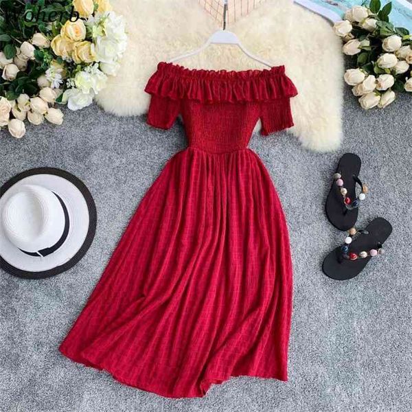 summer elegant dresses women plaid off shouder solid vestidos sweet ruffles a-line high waist dress robe femme 25896 210519, Black;gray
summer elegant dresses women plaid off shouder solid vestidos sweet ruffles a-line high waist dress robe femme 25896 210519, Black;gray